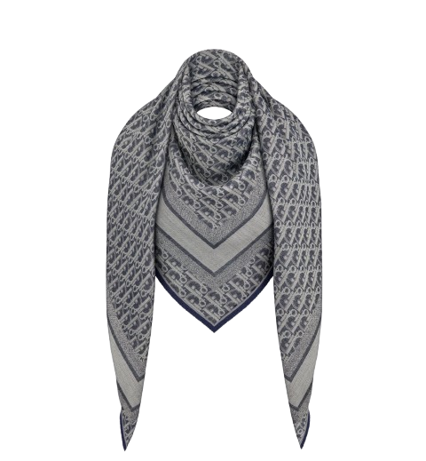 CHRISTIAN OBLIQUE DENIM SHAWL