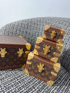 CUSTOM LV PYRAMID MONOGRAM TRUNK SET