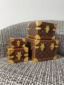 CUSTOM LV PYRAMID MONOGRAM TRUNK SET