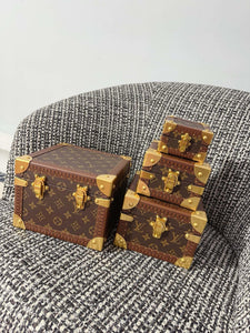 CUSTOM LV PYRAMID MONOGRAM TRUNK SET