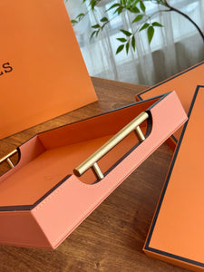 HERMES LEATHER SERVING TRAY