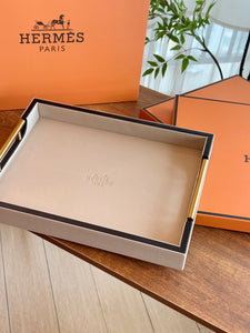 HERMES LEATHER SERVING TRAY