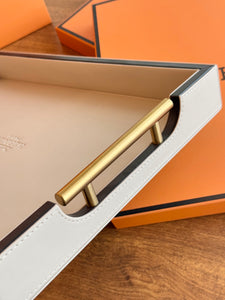 HERMES LEATHER SERVING TRAY