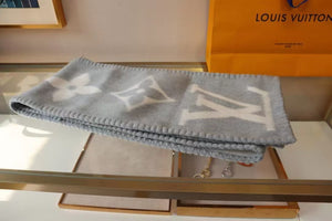 LV CASHMERE MONOGRAM SWEET DREAMS SCARF GREY