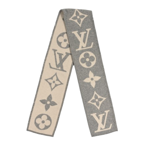 LV CASHMERE MONOGRAM SWEET DREAMS SCARF GREY