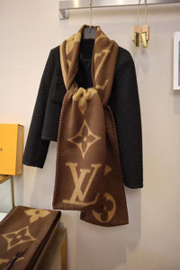 LV CASHMERE MONOGRAM SWEET DREAMS SCARF BROWN