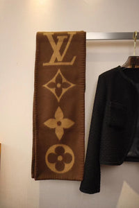 LV CASHMERE MONOGRAM SWEET DREAMS SCARF BROWN