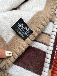 HERMES WOOL TATERSALE THROW BLANKET