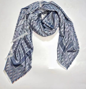 CHRISTIAN OBLIQUE DENIM SHAWL