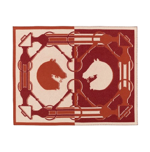 HERMES WOOL TATERSALE THROW BLANKET