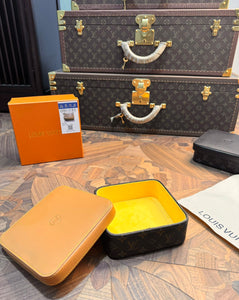 CUSTOM LV SQUARE YELLOW JEWELRY BOX